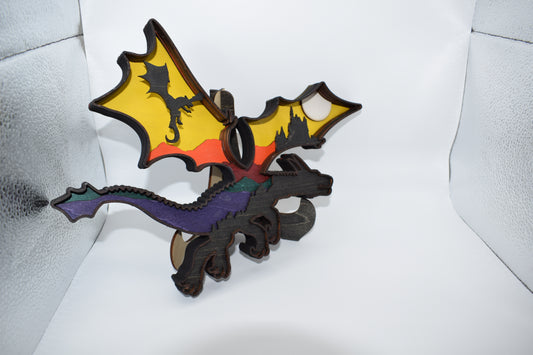 Flying Dragon Silhouette Wall Art